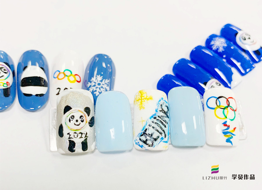 冰墩墩卡通美甲，南寧美甲網(wǎng)紅分享