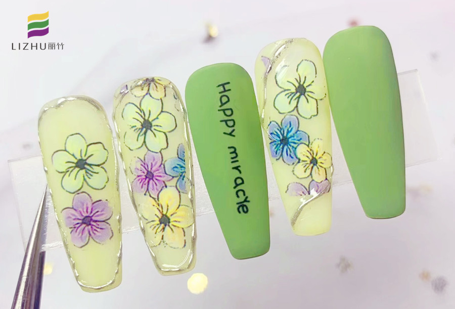 綠色系美甲推薦，廣西美甲網(wǎng)紅分享