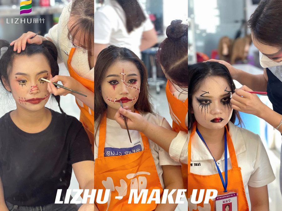 萬圣節(jié)妝容，廣西化妝培訓(xùn)創(chuàng)意妝作品