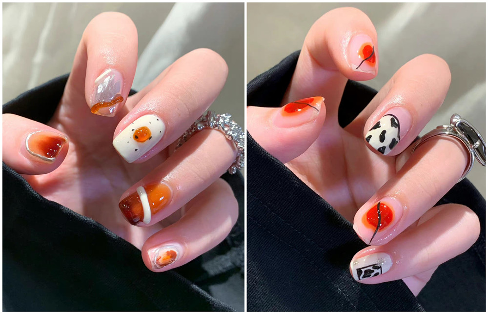 鴛鴦撞色美甲，廣西美甲學(xué)校十大名校分享