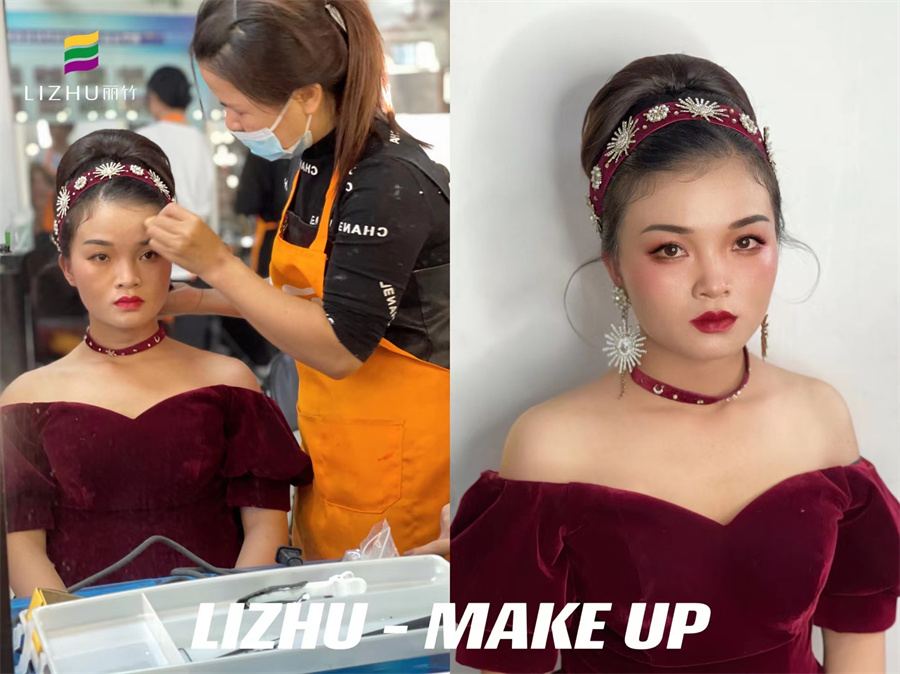 輕復(fù)古造型，南寧彩妝師課堂考核作品