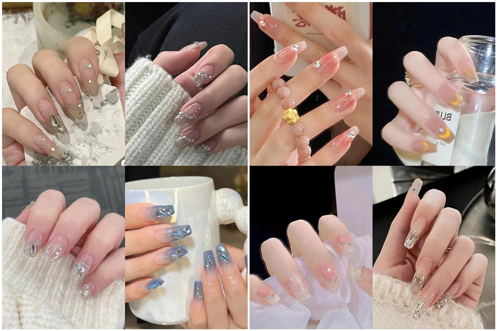 碎鉆美甲，南寧美甲款式造型班浪漫推薦