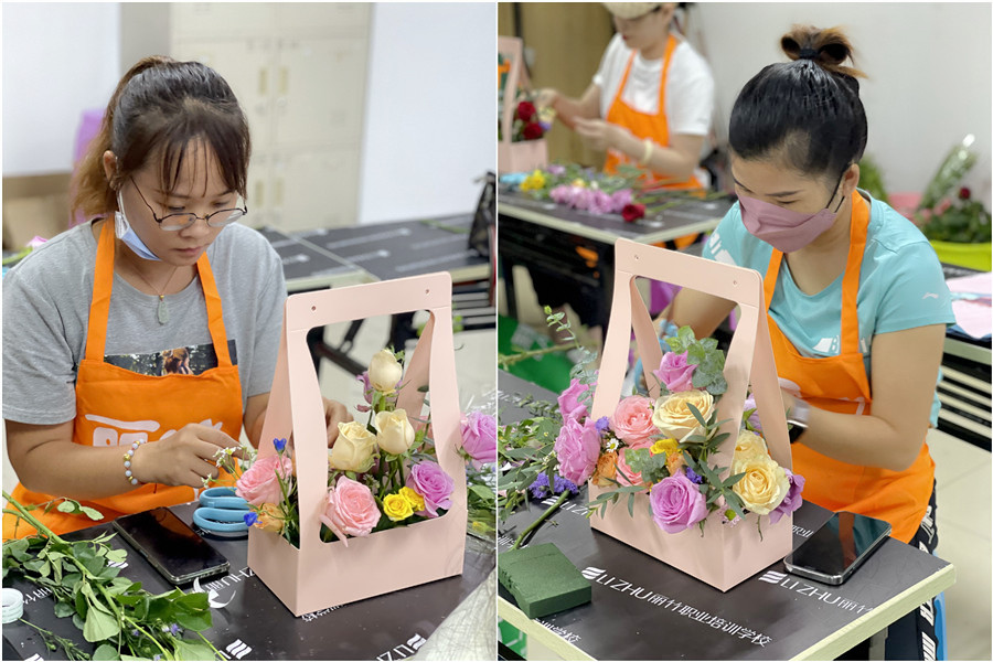 手提花籃的特點(diǎn)，廣西南寧花藝師學(xué)校課件分享