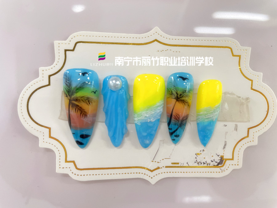 海洋風(fēng)美甲，南寧美甲學(xué)校畢業(yè)班作品