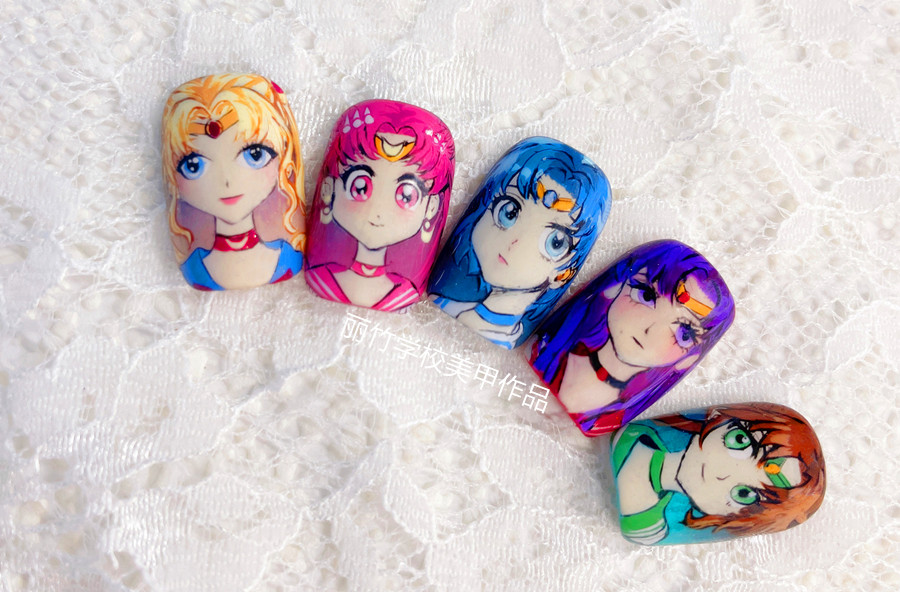 美少女戰(zhàn)士美甲，廣西南寧美甲進(jìn)修班作品