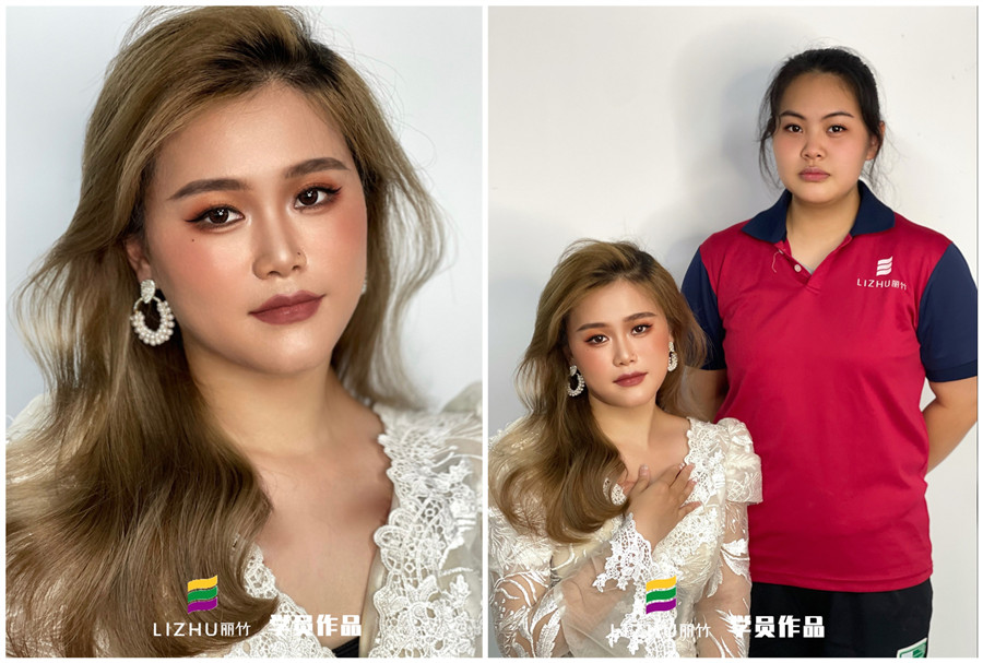 泰式披發(fā)造型，南寧化妝培訓學員作品