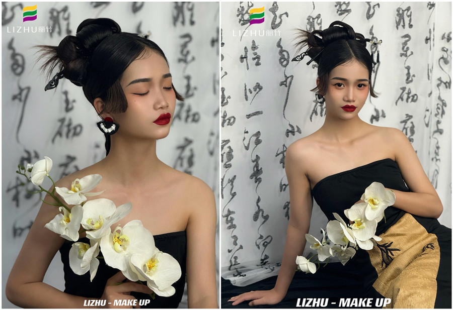 新中式國風(fēng)造型，南寧人物寫真化妝學(xué)校作品