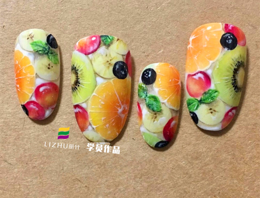 水果美甲：草莓美甲、橘子獼猴桃美甲、檸檬美甲