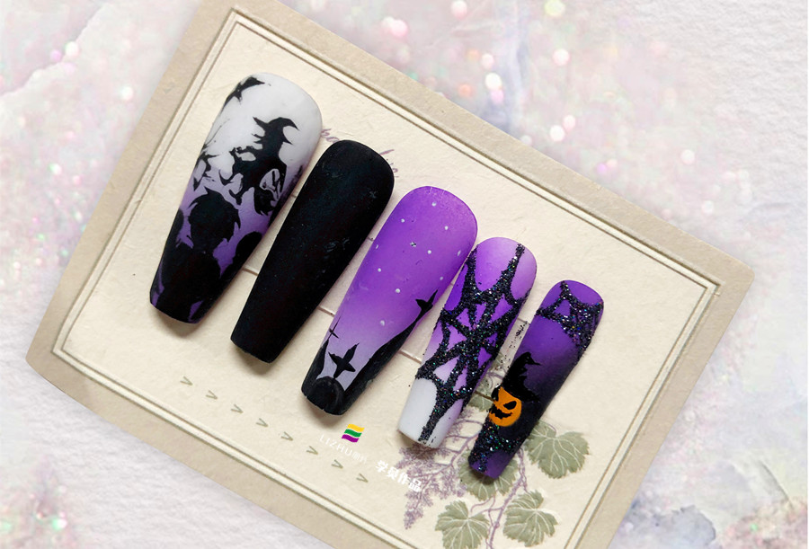 彩繪磨砂美甲&雛菊磨砂美甲，廣西學(xué)美甲款式