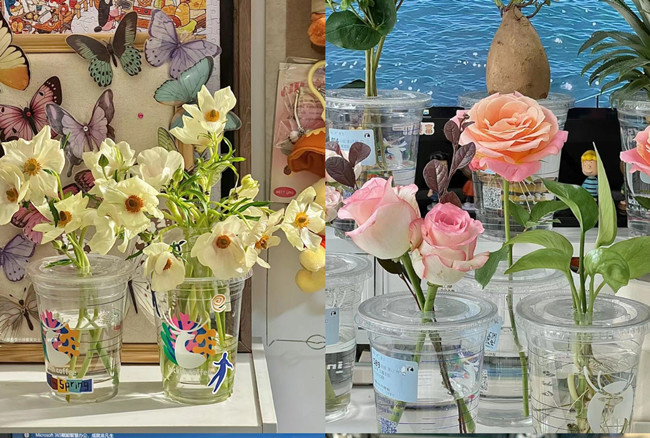 美麗杯子花束，廣西插花造型學(xué)校培訓(xùn)