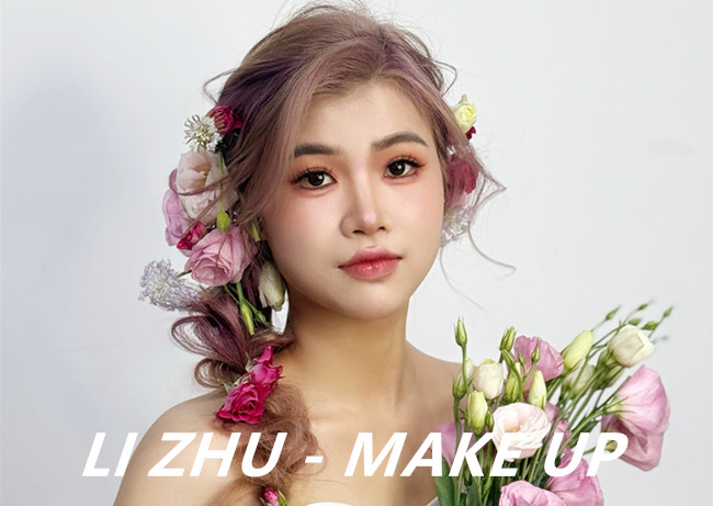 森系鮮花新娘，廣西新娘妝進(jìn)修學(xué)校作品