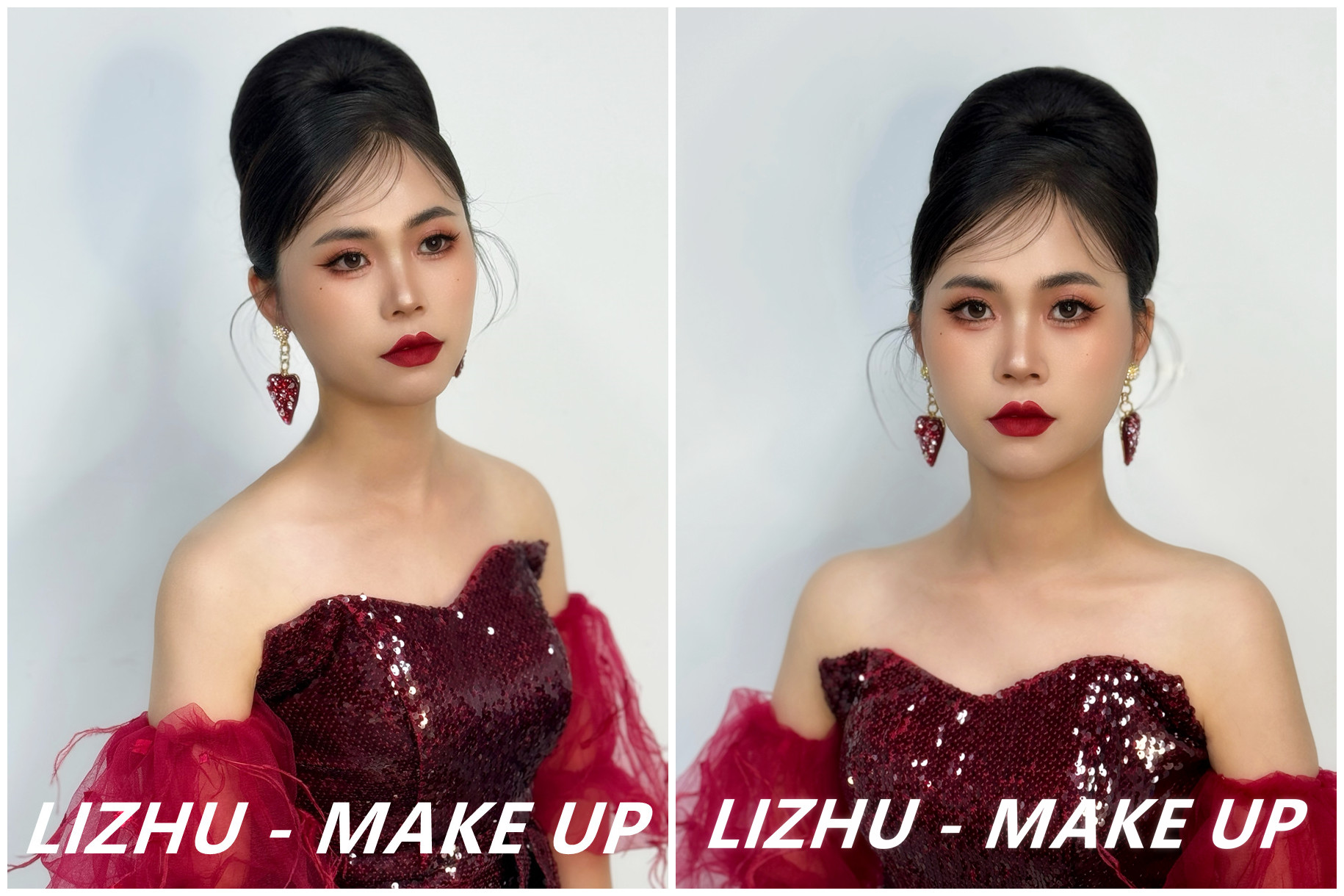 復(fù)古簡(jiǎn)約禮服造型，南寧影樓彩妝學(xué)習(xí)作品