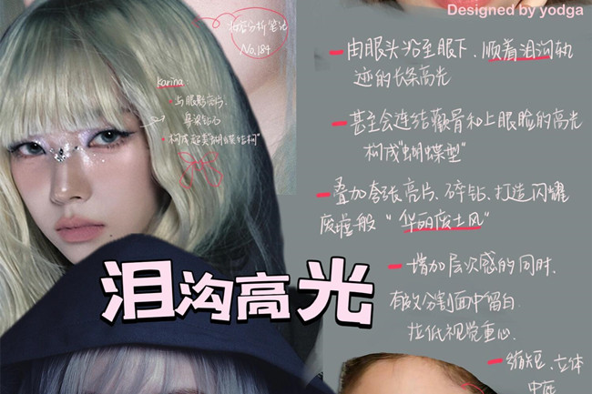 韓國蕞流行的高光打法教程，廣西彩妝美妝師分享