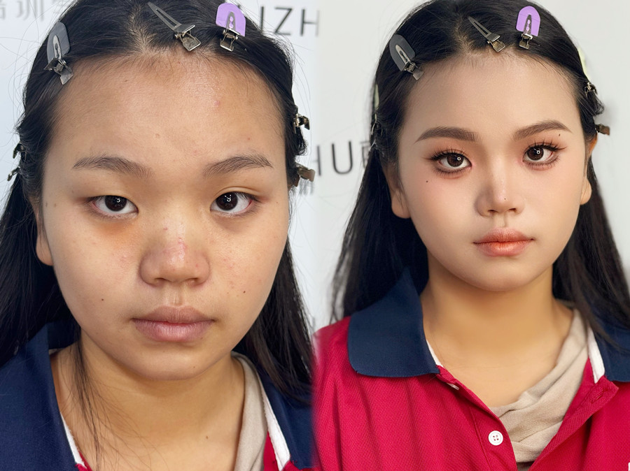 眼皮微調(diào)法的操作步驟，南寧化妝培訓(xùn)真人實(shí)操