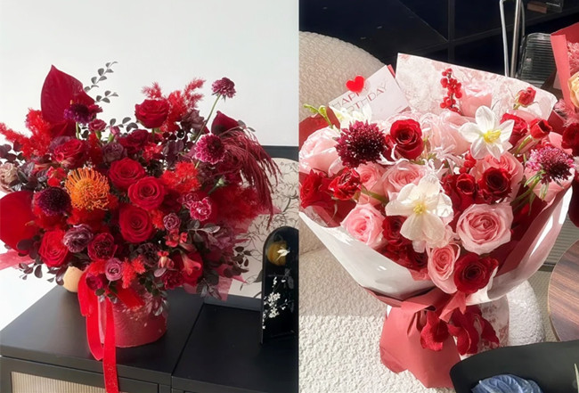 不落俗套新年紅色花束，南寧花藝師學(xué)校推薦