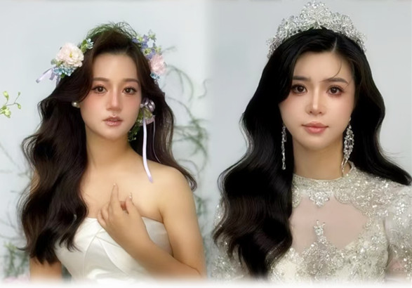 學(xué)員披發(fā)造型合集，廣西化妝彩妝培訓(xùn)進(jìn)修作品