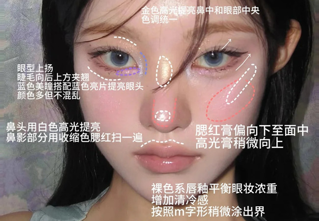 厭世感布偶貓妝容，南寧化妝形象造型學(xué)校分享教程