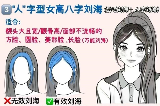 如何護理“人”字女高八字劉海教程，南寧學女發(fā)