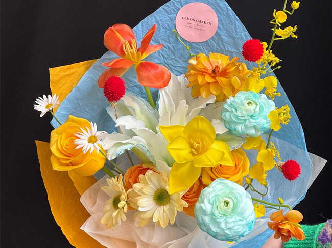 冰淇淋春日花束，南寧花藝插花鮮花學(xué)校浪漫分享