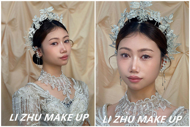 輕奢時尚新娘造型，廣西化妝學(xué)校前十作品欣賞