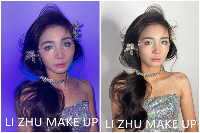 碎鉆眼淚妝，南寧化妝培訓興趣作品