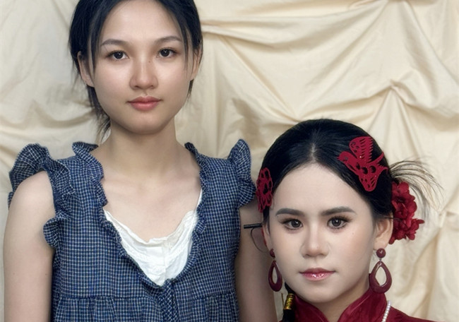 晨袍中式新娘，南寧學(xué)彩妝0基礎(chǔ)作品