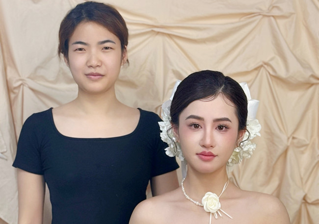 韓式新娘造型，廣西美妝造型訓練作品