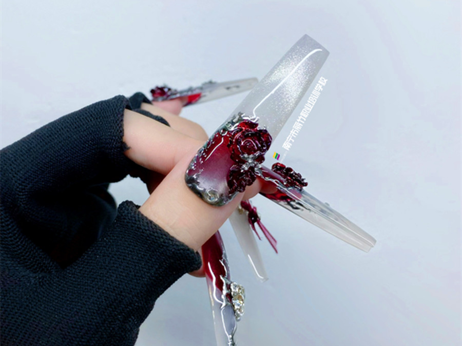 哥特風創(chuàng)意美甲，南寧美甲創(chuàng)業(yè)作品